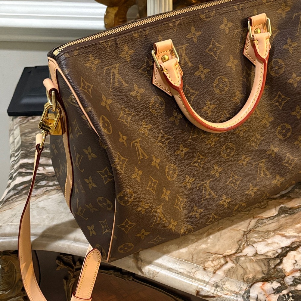 Louis Vuitton Monogram Satchel in Brown and Tan